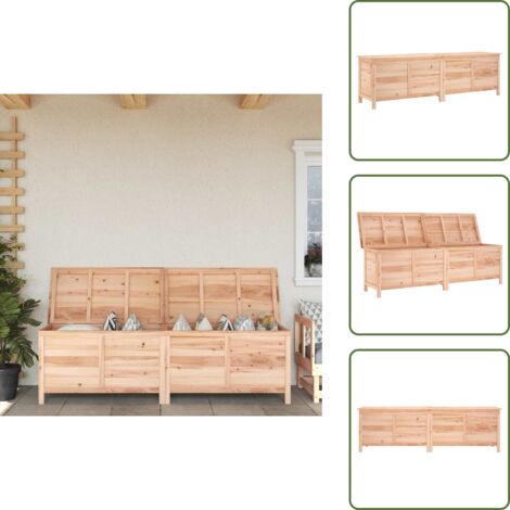 The Living Store Arcón de jardín madera maciza abeto 198,5x50x56,5 cm - Almacenamiento exterior
