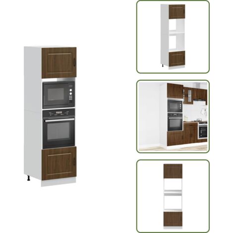 The Living Store Armadi Forno 2 pz Kalmar Rovere Marrone in Legno Multistrato - Armadi da cucina
