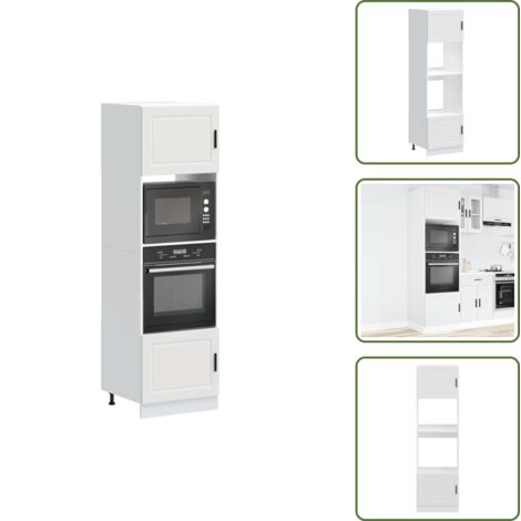The Living Store Armadi Forno 2 pz Porto Bianchi in Legno Multistrato - Armadi in legno