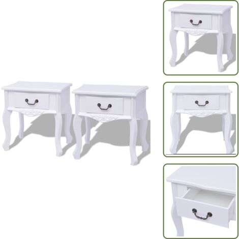 The Living Store Armadietti da letto 2 pezzi MDF Bianco - Armadietto