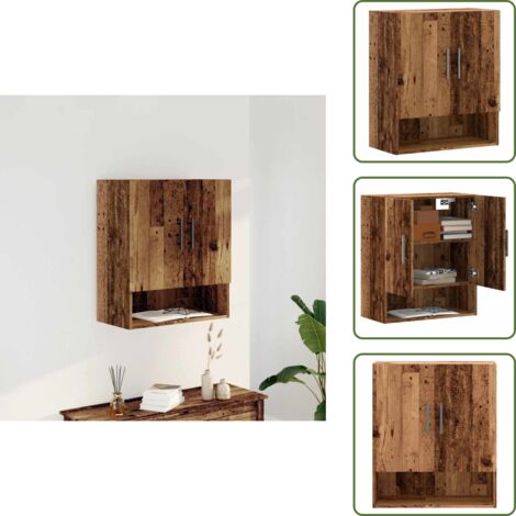 The Living Store Armadietto a Muro Legno Antico 60x31x70 cm in Truciolato - Armadio a muro