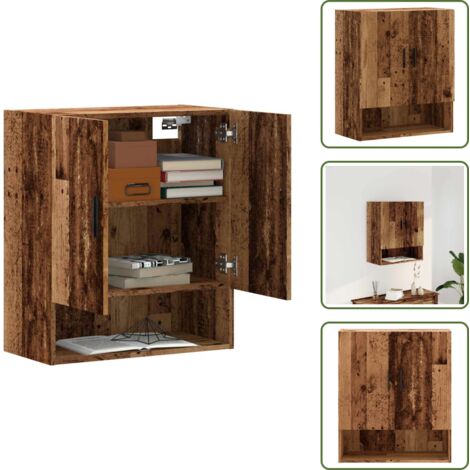 The Living Store Armadietto a Muro Legno Antico 60x31x70 cm in Truciolato - Armadio a muro