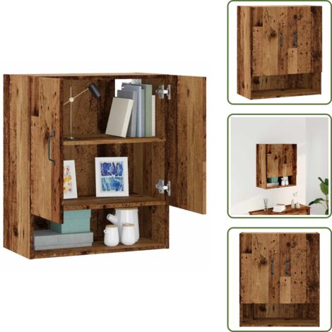 The Living Store Armadietto a Muro Legno Antico 60x31x70 cm in Truciolato - Armadio da parete