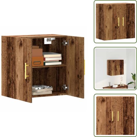 The Living Store Armadietto a Muro Legno Vecchio 60x31x60 cm in Truciolato - Armadio in legno