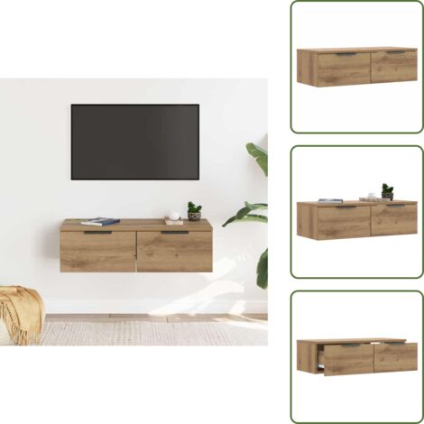 The Living Store Armadietto a Muro Rovere Artigianale 68x30x20 cm in Truciolato - Armadio a muro