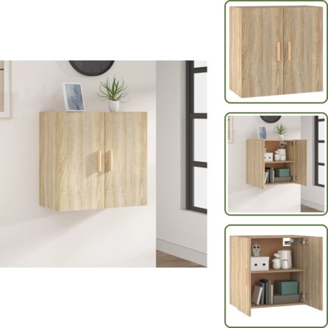 The Living Store Armadietto a Muro Rovere Sonoma 60x30x60 cm Legno Multistrato - Armadietto