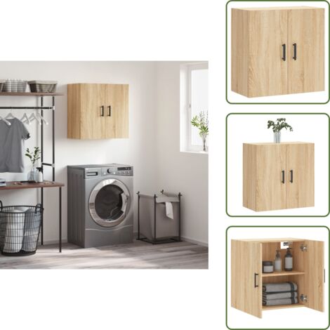 The Living Store Armadietto a Muro Rovere Sonoma 60x31x60 cm Legno Multistrato - Armadio a muro