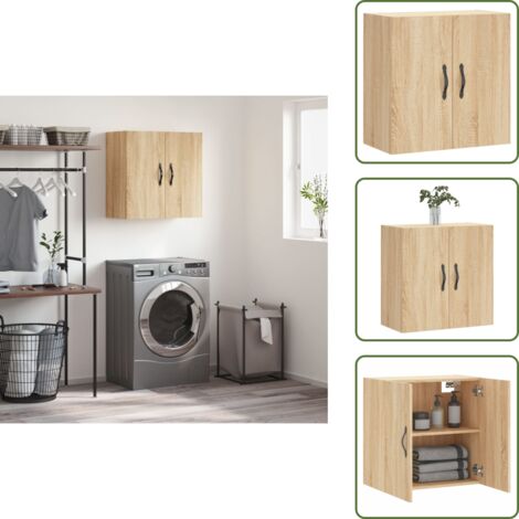 The Living Store Armadietto a Muro Rovere Sonoma 60x31x60 cm Legno Multistrato - Armadio a muro