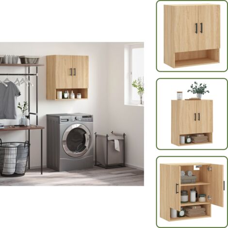 The Living Store Armadietto a Muro Rovere Sonoma 60x31x70 cm Legno Multistrato - Armadio a muro