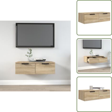 The Living Store Armadietto a Muro Rovere Sonoma 68x30x20 cm Legno Multistrato - Armadio a muro