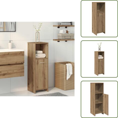 The Living Store Armadietto Bagno Artigianale 30x30x95 cm in Legno Multistrato - Armadio da bagno