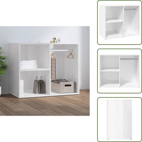 The Living Store Armadietto Cosmetici Bianco Lucido 80x40x65cm Legno Multistrato - Armadietto per oggetti