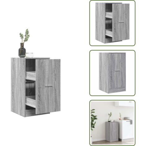 The Living Store Armadietto da Farmacia Grigio Sonoma 40x41x77,5cm in Truciolato - Credenza da farmacia