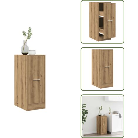 The Living Store Armadietto da Farmacia Rovere 30x41x77,5 cm in Truciolato - Credenza da farmacia