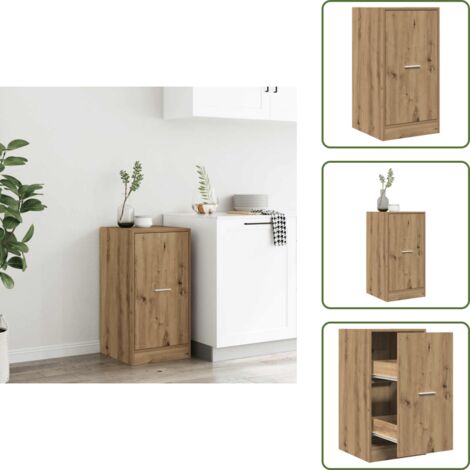 The Living Store Armadietto da Farmacia Rovere 40x41x77,5 cm in Truciolato - Credenza da farmacia
