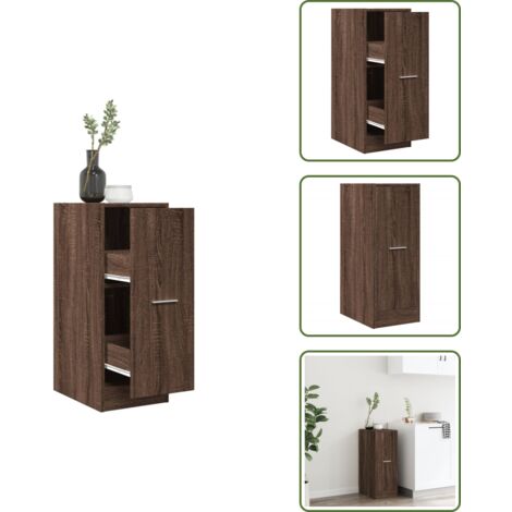 The Living Store Armadietto da Farmacia Rovere Marrone 30x41x77,5 cm Truciolato - Credenza da farmacia