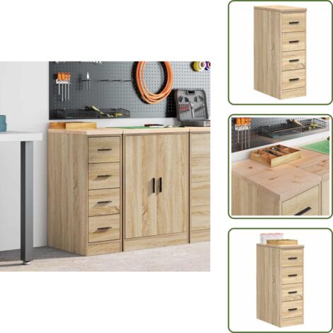 The Living Store Armadietto da Garage Rovere Sonoma 30x51x85 cm - Armadio per attrezzi