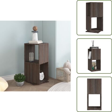 The Living Store Armadietto Girevole Grigio Rovere 34,5x34,5x75,5cm Truciolato - Armadio portaoggetti