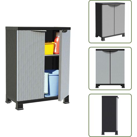 The Living Store Armadietto in Plastica 68x39x92 cm Design Rattan - Armadietto per casa