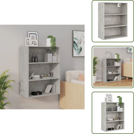 The Living Store Armadietto Pensile a Parete Grigio Cemento 69,5x32,5x90 cm - Armadietto pensile