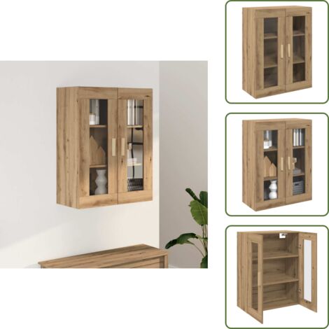 The Living Store Armadietto Pensile a Parete Rovere Artigianale 69,5x34x90 cm - Armadio a parete