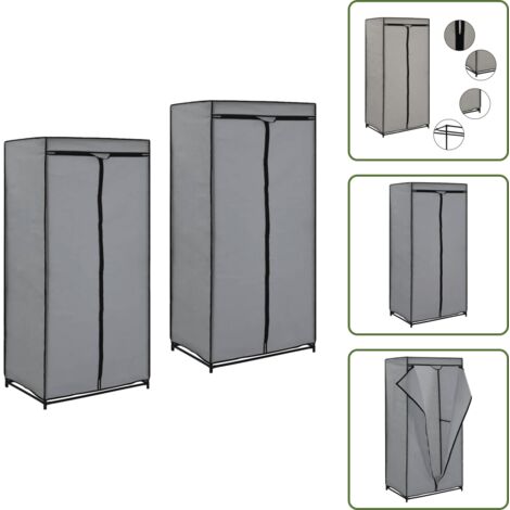 The Living Store Armadio 2 pz Grigio 75x50x160 cm - Appendiabiti