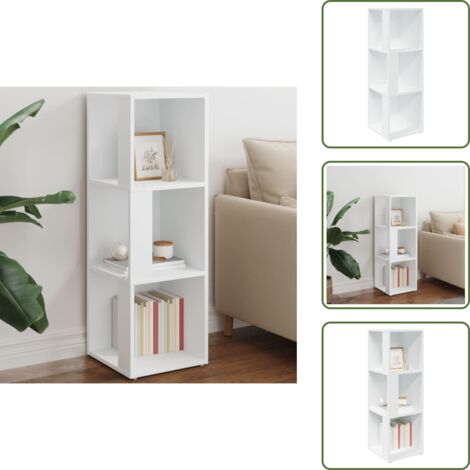 The Living Store Armadio Angolare Bianco 33x33x100 cm in Truciolato - Armadio in truciolato