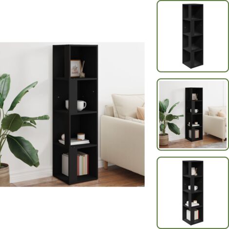 The Living Store Armadio Angolare Nero 33x33x132 cm in Truciolato - Armadio angolare in truciolato