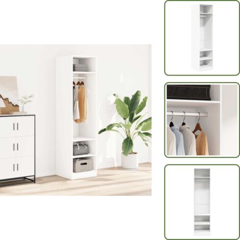 The Living Store Armadio Bianco 50x50x200 cm in Legno Multistrato - Armadio bianco