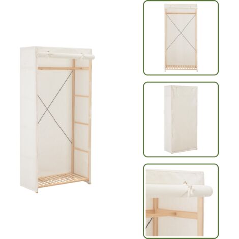 The Living Store Armadio Bianco 79x40x170 cm in Tessuto - Armadio bianco