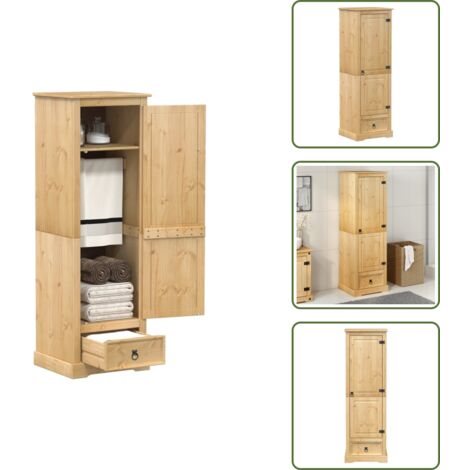The Living Store Armadio Corona 55x50x170 cm in Legno Massello di Pino - Armadio per camera da letto