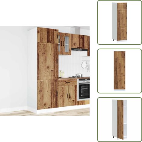 The Living Store Armadio da Cucina Kalmar Legno Vecchio in Legno Multistrato - Armadio in legno