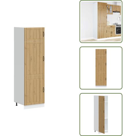 The Living Store Armadio da Cucina Lucca Rovere Artigianale Legno Multistrato - Armadio cucina
