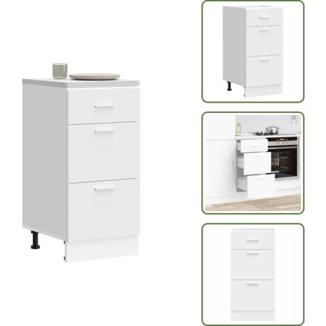 The Living Store Armadio Inferiore “Lyon” Bianco 40x46x81,5 cm - Armadio inferiore