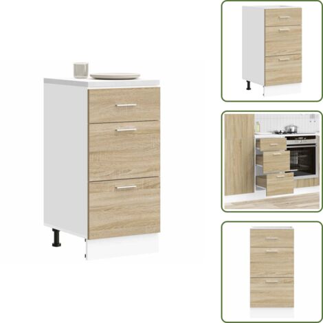 The Living Store Armadio Inferiore “Lyon” Rovere Sonoma 40x46x81,5 cm - Armadio inferiore