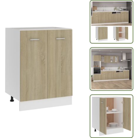 The Living Store Armadio Inferiore “Lyon” Rovere Sonoma 60x46x81,5 cm - Armadio cucina