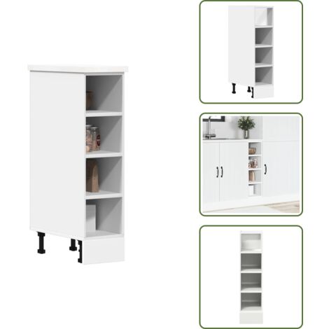 The Living Store Armadio Inferiore “Riga” Bianco 20x44,5x81,5 cm - Armadio inferiore