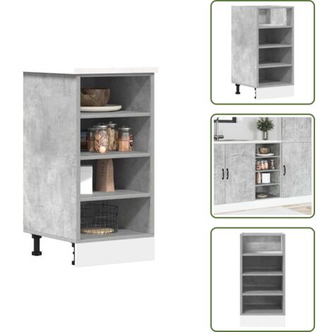 The Living Store Armadio Inferiore “Riga” Grigio Cemento 40x44,5x81,5 cm - Armadio inferiore