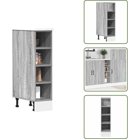 The Living Store Armadio Inferiore “Riga” Grigio Sonoma 20x44,5x81,5 cm - Armadio inferiore