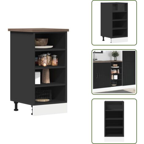 The Living Store Armadio Inferiore “Riga” Nero 40x44,5x81,5 cm - Armadio inferiore