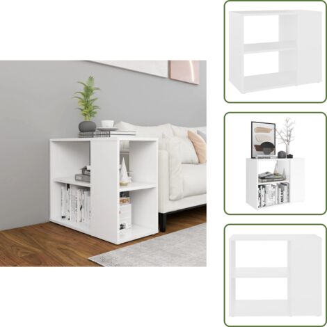 The Living Store Armario auxiliar de madera contrachapada blanco 60x30x50 cm - Mueble lateral