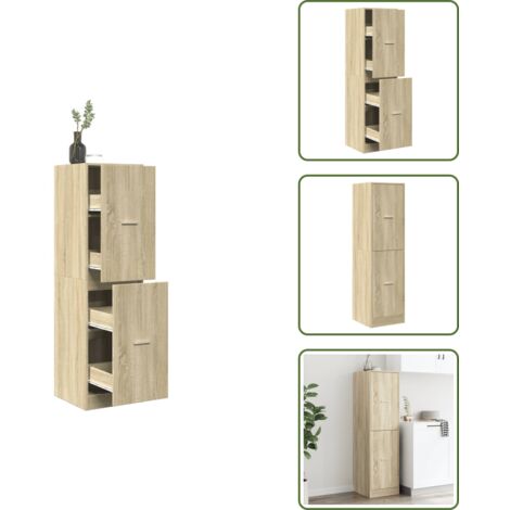 The Living Store Armario botiquín madera de ingeniería negro 40x41x144,5 cm - Armario de almacenamiento