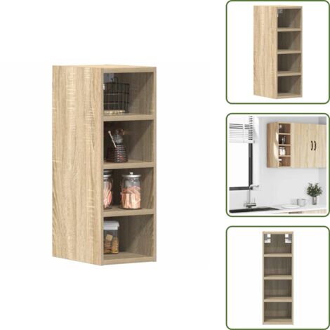 The Living Store Armario colgante cocina "Riga" contrachapada color roble - Armario cocina