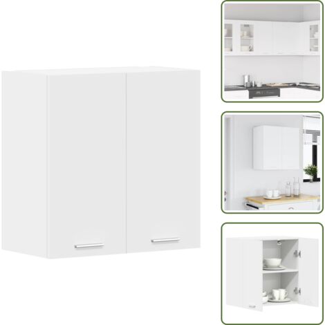 The Living Store Armario colgante "Lyon" de, blanco, 60 x 31 x 60 cm, madera de ingeniería - Almacenamiento vertical