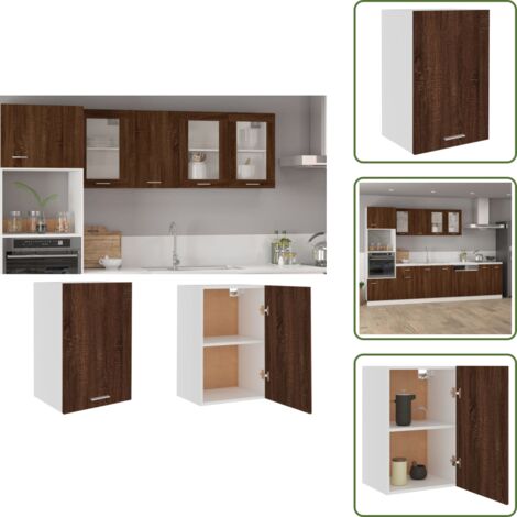 The Living Store Armario colgante "Lyon" roble marrón 39,5x31x60 cm madera de ingeniería - Armario cocina