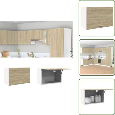 The Living Store Armario colgante "Lyon" roble Sonoma 60x31x40 cm madera de ingeniería - Almacenamiento cocina