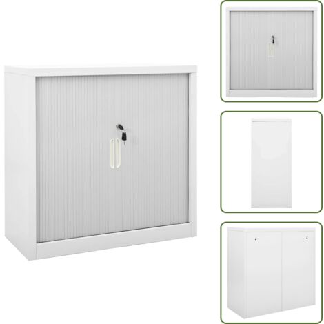 The Living Store Armario con puerta corredera gris acero 90x40x90 cm - Armario de almacenamiento