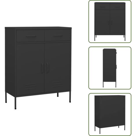 The Living Store Armario de almacenamiento gris antracita 80x35x101,5 cm acero - Armario de acero