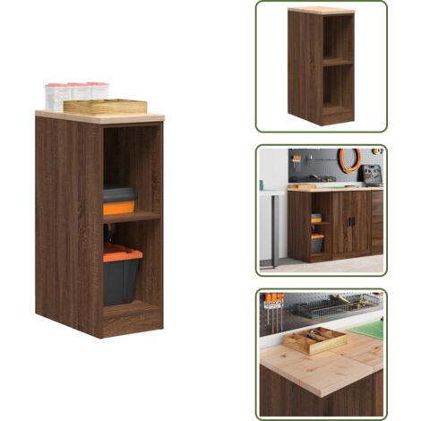 The Living Store Armario de almacenamiento para garaje roble marrón 30x51x85 cm - Armario de garaje