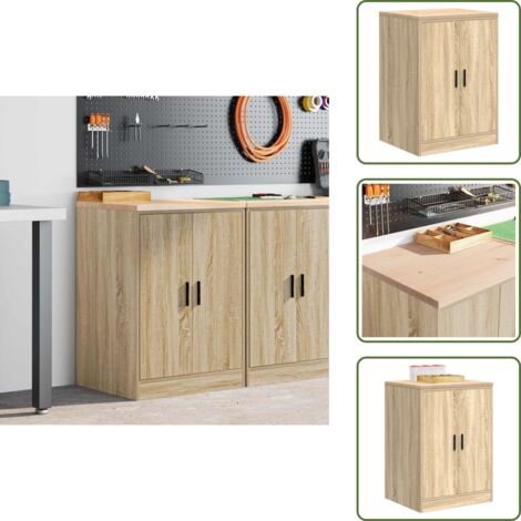 The Living Store Armario de almacenamiento para garaje Roble Sonoma 60x51x85 cm - Armario de herramientas